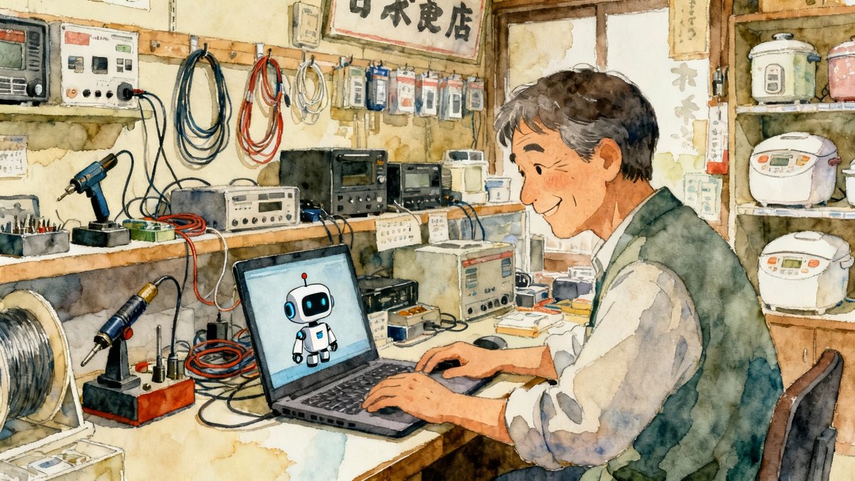 町の電器屋さんがAIアシスタントと笑顔で業務改善|中小企業のAI活用・導入事例